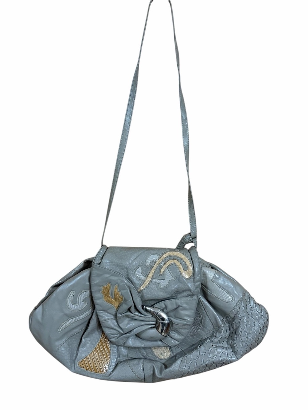 Vintage Sharif Grey Leather Bag